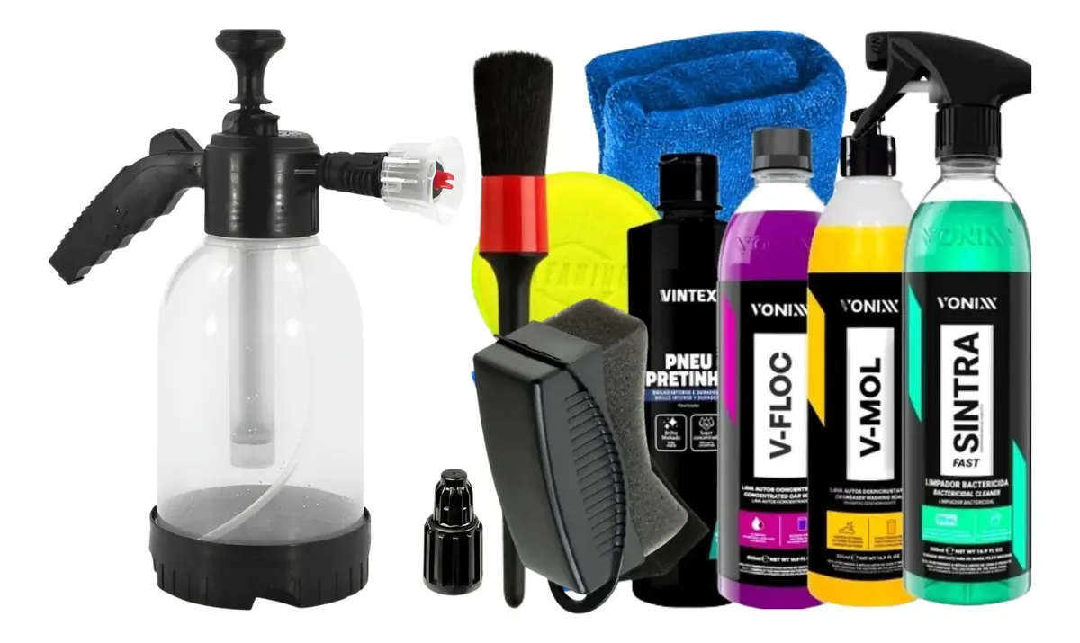 Kit Lavagem Completo Vonixx - V-Floc + Intense + Tok Final + Sintra Fast + Acessórios